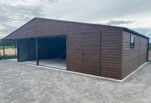 Garage 9m x 6m, Satteldach mit Trapezblech bedeckt, Walnuss, Geräthaus, Versteck, Lager, Transport Bild 5