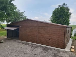 Garage 9m x 6m, Graphitfarbe, Satteldach mit Trapezblech, Geräthaus, Versteck, Lager, Transport Bild 2