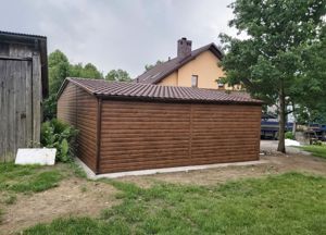 Garage 9m x 6m, Walnuss, Satteldach mit Trapezblech bedeckt, Geräthaus, Versteck, Lager, Transport Bild 7