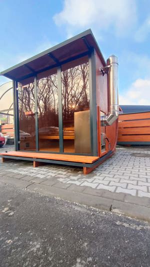 GardenAndPoolsCom Garten Sauna Hütte Outdoor Sauna SPA Sauna Haus Wellness Horisont M3 mit Ofen  Bild 4