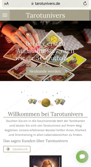 tarotunivers kartenlgen wahrsagen am Telefon 