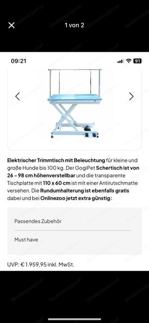 Trimmtisch elektrisch Hundefrisör