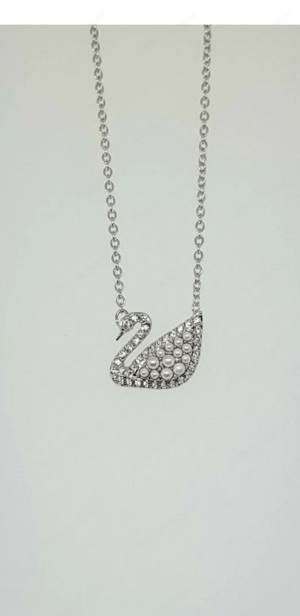 Swarovski Swan Halskette mit Perlen  Bild 1