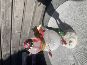Glasschneemann beleuchtet Weihnachtsdeko Bild 2