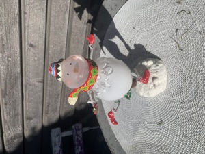 Glasschneemann beleuchtet Weihnachtsdeko Bild 4