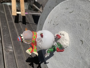 Glasschneemann beleuchtet Weihnachtsdeko Bild 5