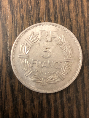 Münze 5 Francs 1949