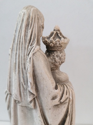 Skulptur, Figur, Mutter mit Jesuskind, Höhe 32 cm Bild 7