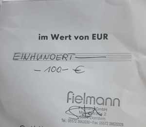 Geschenk-Gutschein von Fielmann im Wert von 100,- EUR