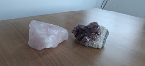 Rosenquarz und Amethyst