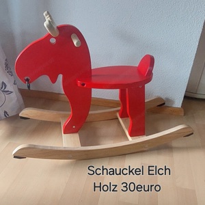 Schaukelpferd Holz Plüsch Bild 4