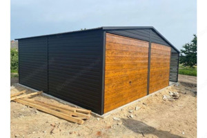 Blechgarage 6m x 6m 2 m Schuppen - hinten, Seitenwandhöhe 2,12m,  Geräthaus Versteck 2 m Schuppen Bild 3