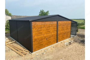 Blechgarage 6m x 6m 2 m Schuppen - hinten, Seitenwandhöhe 2,12m,  Geräthaus Versteck 2 m Schuppen Bild 2