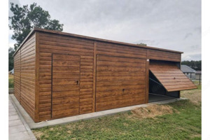 8m x 6m Blechgarage, Eingangstür: 90 cm breit, Nach oben öffnendes Tor, Höhe: 2,40 m, Breite: 2,80 m Bild 3