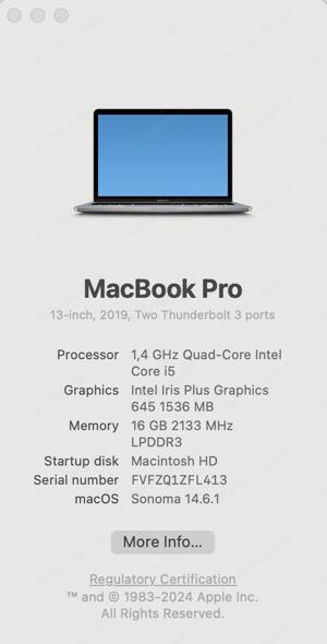 Apple MacBook Pro Retina 13" Touch Bar - 2019 - A2159 - 512GB SSD - 16GB RAM Bild 6