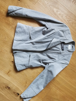 Lederjacke grau Größe 36