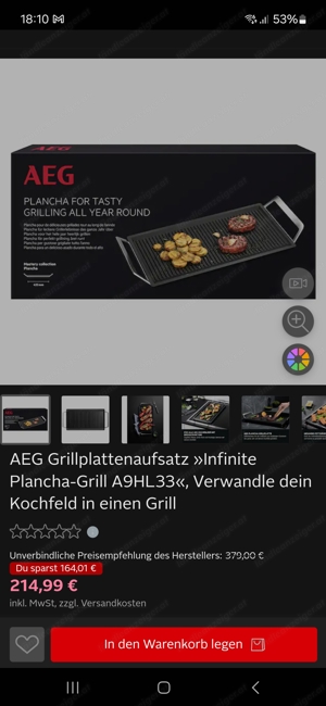 Grillplattenaufsatz AEG Infinite Plancha Grill Bild 4