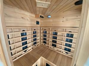 Infrarotkabine Sauna Hemlock 150 x 150, 8 Strahlern, Ionisator, LED Licht, Hifi System  Bild 3