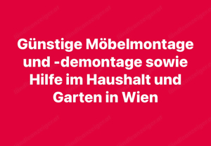 Günstige Möbelmontage und -demontage sowie Hilfe im Haushalt und Garten in Wien