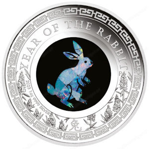 Australien: 1 Dollar 2021   Opal-Serie Hase- 1 oz. Silber in PP - sehr rar !