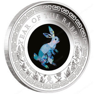 Australien: 1 Dollar 2021   Opal-Serie Hase- 1 oz. Silber in PP - sehr rar ! Bild 3