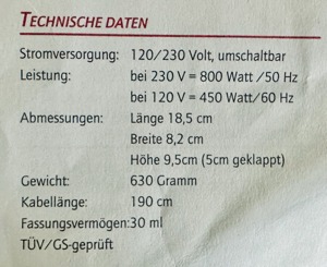 Reisebügeleisen mit Dampffunktion 230 Volt oder 120 Volt Bild 7