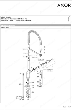 Hansgrohe AXOR luxus Küchenarmatur Bild 3