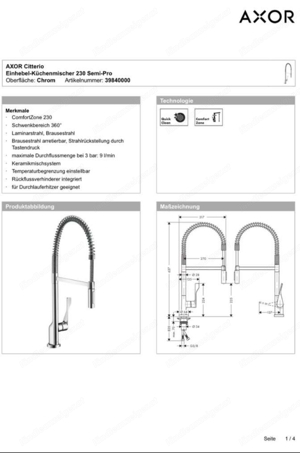 Hansgrohe AXOR luxus Küchenarmatur Bild 4