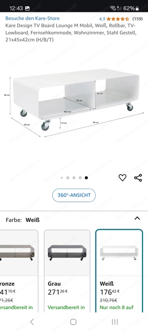 Hochwertiges TV board auf Rollen aus Metall  Bild 4