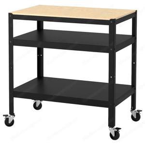 Ikea Servierwagen, schwarz Kiefersperrholz, 85x55 cm