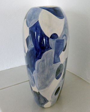 Große Glasschüssel u. Vase, Obstschale, Schüssel, Glasschale, Glas Salatschüssel Schale blau, Gläser Bild 6