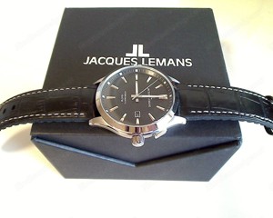 Neue ungetragene Armbanduhr der Marke JACQUES LEMANS, Hybromatic. Glasboden Bild 6