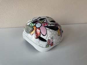 Kinder Fahrradhelm - Alpina Gamma Flash - 46-51cm - 212g weiß mit Blumen - Mädchen Bild 3