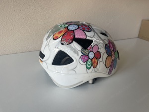 Kinder Fahrradhelm - Alpina Ximo Flash - 49-54cm - 226g - weiß mit bunten Blumen - Mädchen Bild 4