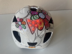 Kinder Fahrradhelm - Alpina Ximo Flash - 49-54cm - 226g - weiß mit bunten Blumen - Mädchen Bild 2