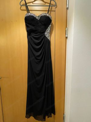 Abendkleid drapiert mit Strass und Schlitz Bild 3