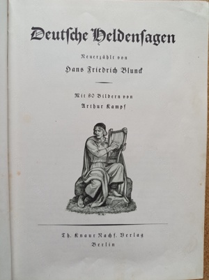 "Deutsche Heldensagen" von Hans Friedrich Blunck von1938 Bild 2