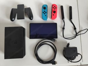 Nintendo Switch-Konsole Neon-Rot Neon-Blau Games Spiele Set Zubehör Bundel Paket Bild 4