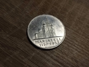 25 Schilling Münze Silber 1957 Mariazell Bild 5