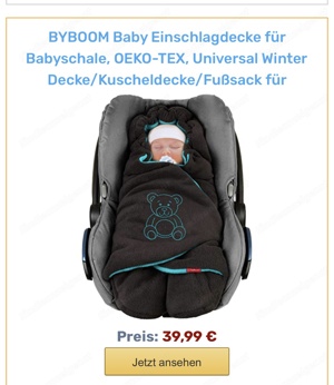 BYBOOM Baby Einschlagdecke für Babyschale Bild 3