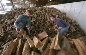 Trockenes Kaminholz Buche Esche Hartholz Ofenfertig Brennholz