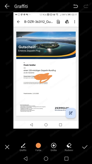 Zeppelin Gutschein 120 Minuten