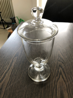 Vintage: Bonbonniere mit Deckel aus Glas