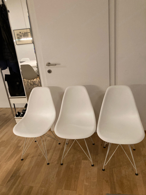 3 Sidechairs in weiß zu verkaufen