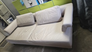 Hochwertige Ledercouch mit Hocker Bild 2