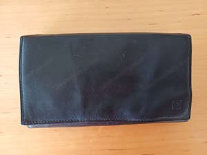 Schwarze Ledergeldbörse, Geldtasche, 17,5 cm x 10 cm, 3 cm dick, OHNE Inhalt!