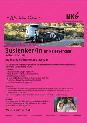 Buslenker (m,w,d) im Reiseverkehr - Wir suchen dich!