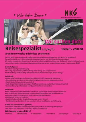 Reisespezialist (m,w,d) - Wir suchen dich!