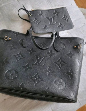 Neuwertige Louis Vuitton Neverfull Empreinte Noir Fullset