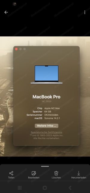 Apple MacBook Pro 14 Zoll (1TB SSD, M2 Max, 64GB) Laptop Bild 3